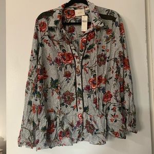 Anthropologie Janie Flounced Peasant Blouse NWT